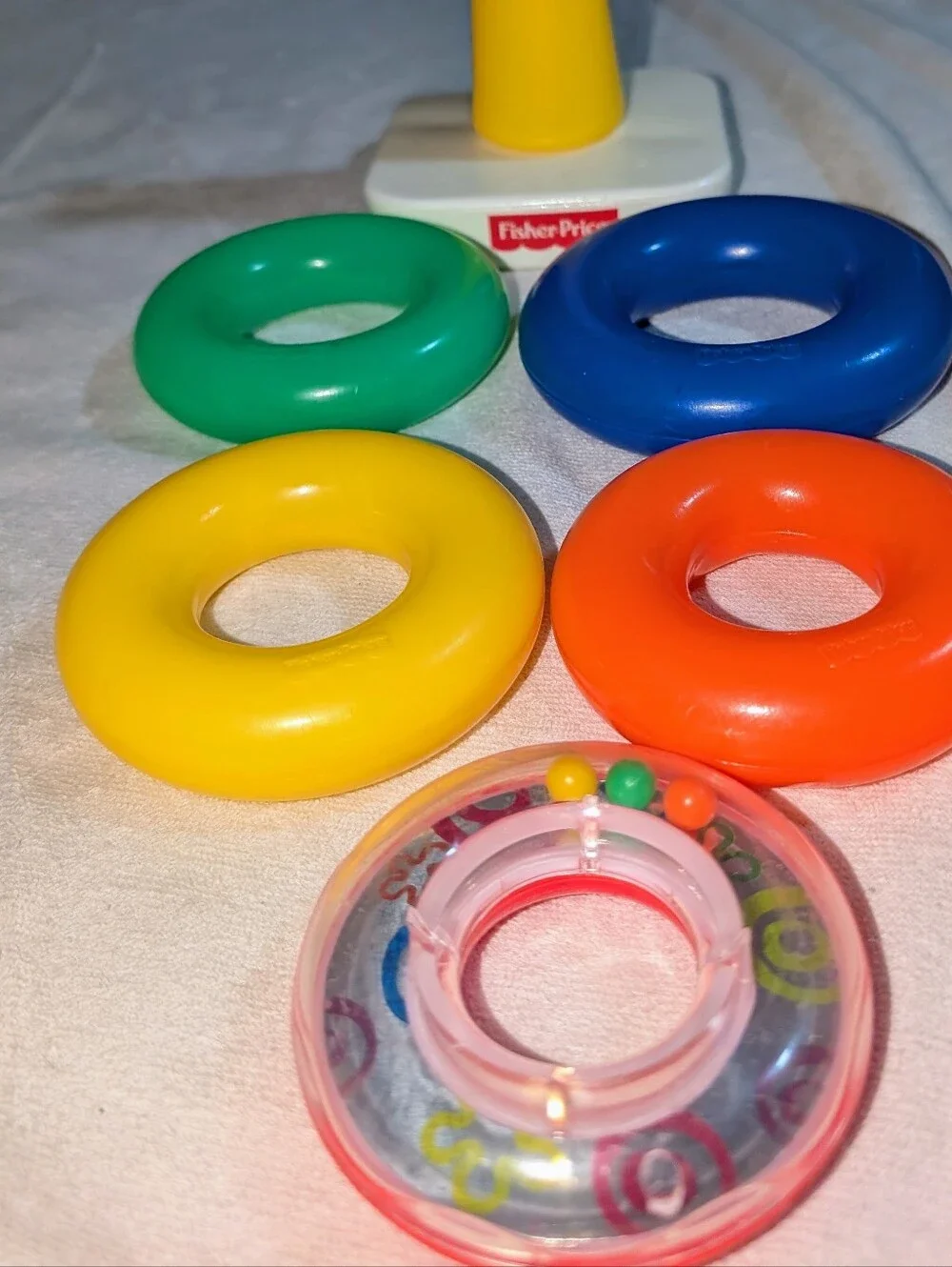 Vintage Fisher-Price Rock-a-Stack Ring Stacking & Rocking Baby Toy 2004 Mattel